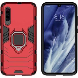 Coque Xiaomi Mi 9 Pro, Étui De Protection Antichoc Hybride Double Couche Avec Support De Bague Et Support De Voiture Magnétique Couverture Arrière Pour Xiaomi Mi 9 Pro - Rouge