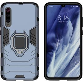 Coque Xiaomi Mi 9 Pro, Étui De Protection Antichoc Hybride Double Couche Avec Support De Bague Et Support De Voiture Magnétique Couverture Arrière Pour Xiaomi Mi 9 Pro - Bleu Marin
