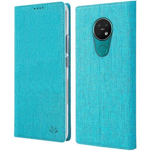 Coque Nokia 6.2, Texture Tissu Haute Qualité Cuir Pu + Étui Intérieur Pu Souple, Étui Rabat Adsorption Magnétique Caché Pour Nokia 6.2 - Bleu