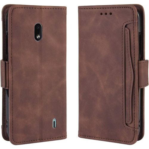 Étui Nokia 2.2, Pu Cuir Tpu Coque Intérieure Boucle Magnétique Étui À Rabat Fonction Support Fente Carte Intégrée Bo Tier Supplémentaire Fente Carte Pour Nokia 2.2 - Marron