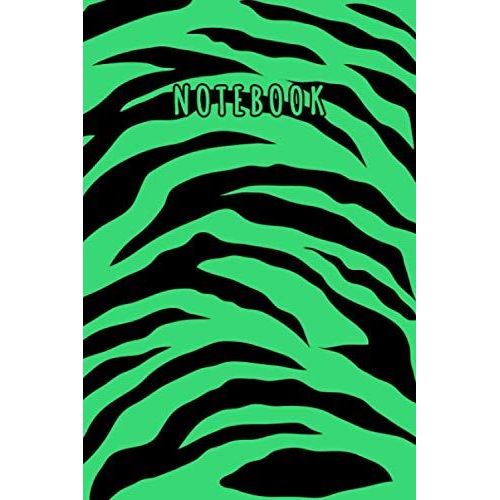 Notebook: Elegant Black Green Tiger Stripes Skin Pattern Journal - Lined Journal & Diary For Writing Taking Notes (6"X9", 120 Pages)