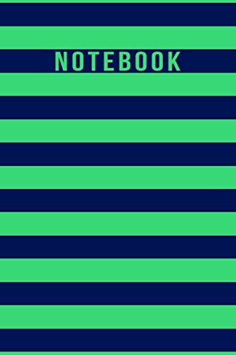 Notebook: Elegant Green And Blue Navy Striped Journal - Lined Journal & Diary For Writing And Taking Notes