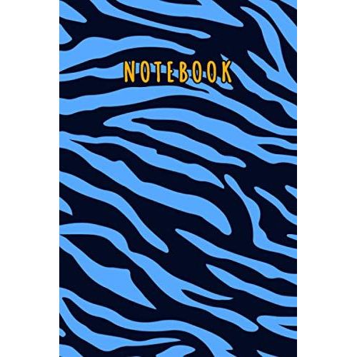 Notebook: Elegant Blue Sky Navy Tiger Stripes Skin Pattern Journal - Lined Journal & Diary For Writing Taking Notes (6"X9", 120 Pages)