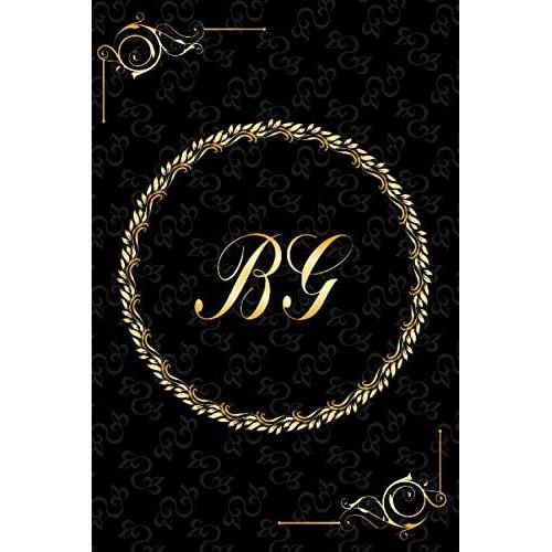 Bg: Golden Monogrammed Letters, Executive Personalized Journal With Two Letters Initials, Designer Professional Cover, Perfect Unique Gift