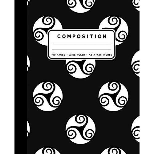 Composition: Celtic Triskele Notebook Wide Ruled At 7.5 X 9.25 Inches | 100 Pages | Back To School For Students And Teachers