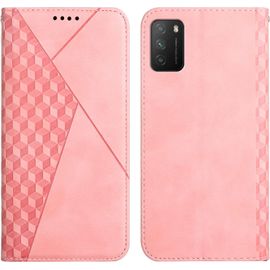 Étui Portefeuille Pour Xiaomi Poco M3/Note 9 4g/Redmi 9 Power/Redmi 9t, En Cuir Synthétique De Qualité Supérieure, Motif Losanges, Fermeture Magnétique Solide À Rabat \U2013 Or Rose