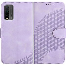 Fit Pour Redmi 9t/Xiaomi Poco M3 Étui À Rabat En Cuir Pu Avec Emplacements Pour Cartes, Coque De Protection Intérieure En Tpu Avec Béquille, Coque Magnétique Antichoc Violet Clair