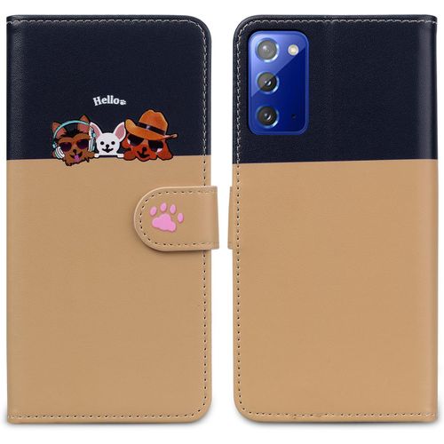 Étui Pliable En Pu Pour Téléphone Portable Pour Samsung Galaxy Note20 Fonction De Support Étui De Téléphone À Rabat Avec Fente Pour Cartes Étui De Protection Antidérapant¿Marron