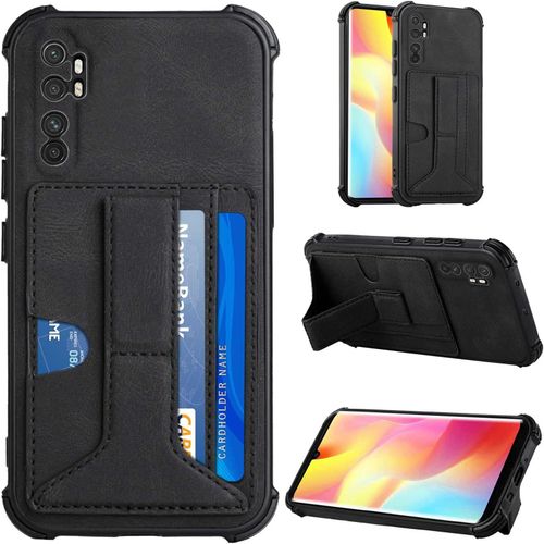 Étui Portefeuille Étui Pour Xiaomi Mi Note 10 Lite Cover Support Couleur Unie Peau Étui Téléphone Cuir Pu Antichoc Étui Arrière Fente Carte Mode Housse Protection Pour Xiaomi Mi Note 10 Lite Noir