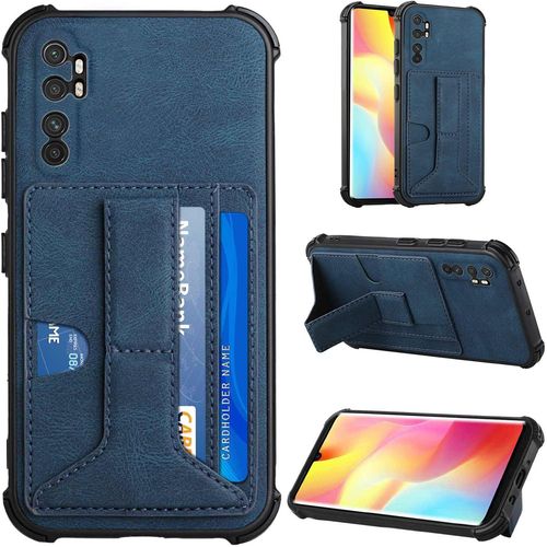 Étui Portefeuille Pour Xiaomi Mi Note 10 Lite Cover Stand Wallet Cover Unie Peau Étui Téléphone Cuir Pu Antichoc Anti Chute Étui Carte Fente Mode Housse Protection Pour Xiaomi Mi Note 10 Lite Bleu