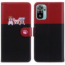 Étui Pour Xiaomi Redmi Note 10 Étui Magnétique Ultra-Mince Pour Téléphone Portable Étui Pour Téléphone Portable À Rabat Imprimé Animal Support Avec Fente Pour Carte¿Rouge
