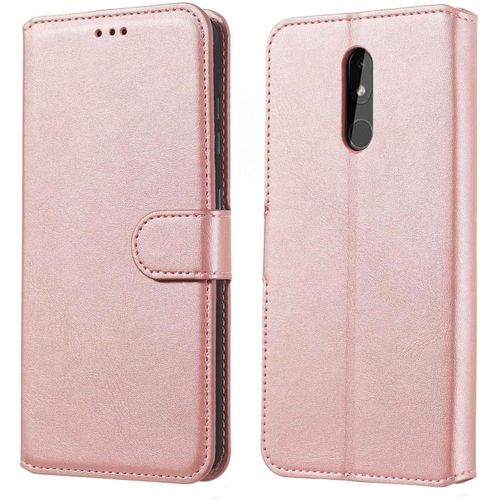 Coque En Cuir Pour Nokia 3.2 Coque Portefeuille Étuis À Rabat Folio Pu&tpu Fente Pour Carte Support Fermeture Magnétique Housse De Téléphone Antichoc Or Rose