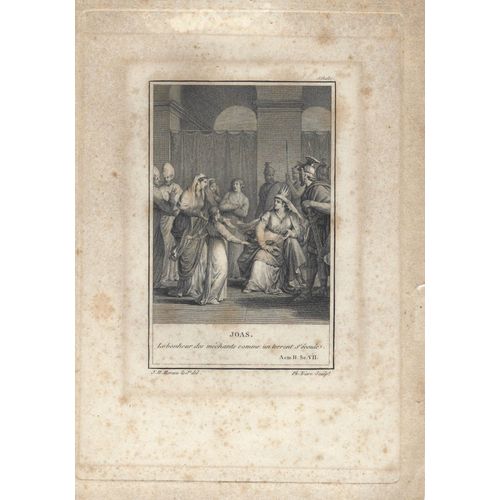 Gravure En Taille Douce Du Xviii E Siècle Illustrant Athalie D’ Après J.M. Moreau Le Jeune Par Ph. Trière