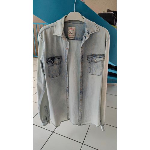 Chemise Bleu Clair Délavée Jeans Souple Taille 36 Adrexx