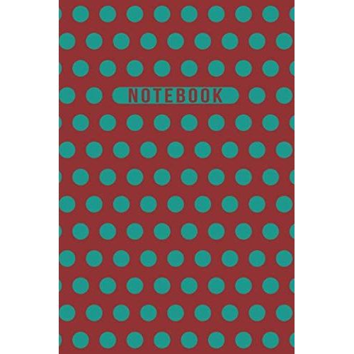 Notebook: Elegant Blue Teal Red Polka Dot Journal - Lined Journal & Diary For Writing Taking Notes