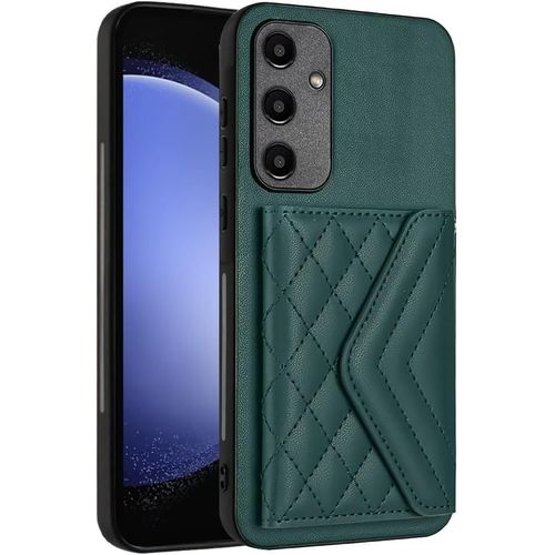 Pochette Dames Pour Samsung Galaxy A55, Étui Portefeuille Cuir Pour Femmes Pochette Flip Portefeuille, Housse Haute Qualité 7 Porte Cartes Le Bouton Fermeture Support, Vert
