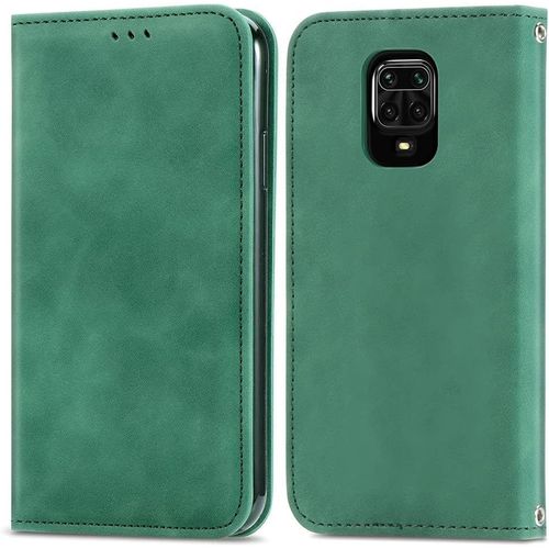 Coque Pour Xiaomi Redmi Note 9s Étuis À Rabat Coque Portefeuille Folio Fentes Pour Cartes Support Flip Cover Housse De Protection Pour Xiaomi Redmi Note 9 Pro/Redmi 9 Pro Max Vert