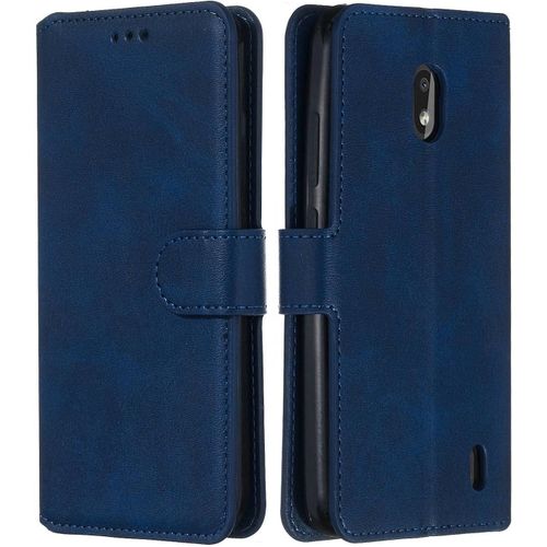 Coque En Cuir Pour Nokia 2.2 Coque Portefeuille Étuis À Rabat Folio Pu&tpu Fente Pour Carte Support Fermeture Magnétique Housse De Téléphone Antichoc Bleu