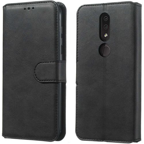 Coque En Cuir Pour Nokia 4.2 Coque Portefeuille Étuis À Rabat Folio Pu&tpu Fente Pour Carte Support Fermeture Magnétique Housse De Téléphone Antichoc Noir