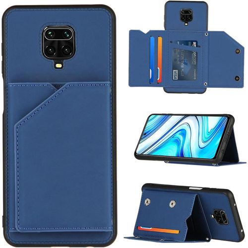 Étui Portefeuille Pour Redmi Note 9s, Fermeture Magnétique 3 Fentes Pour Cartes Pu Cuir Wallet Flip Coque Pour Xiaomi Redmi Note 9s, Bleu