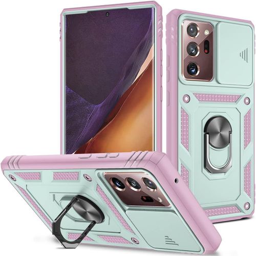 Support Magnétique Coque Pour Samsung Galaxy Note20 Ultra 6.9"", Military Grade Protection De La Caméra Étui Antichoc Anti-Chute Housse Pour Samsung Galaxy Note20 Ultra Js Green Pink