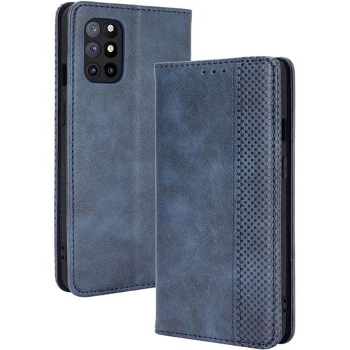 Coque Pour Oneplus 8t Aimant Caché Premium Pu/Tpu Flip Étui Portefeuille Avec Fentes Pour Cartes Pochette Protector Cover Pour Oneplus 8t Bleu