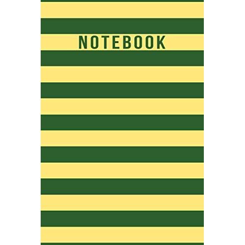 Notebook: Elegant Green And Yellow Striped Journal - Lined Journal & Diary For Writing And Taking Notes