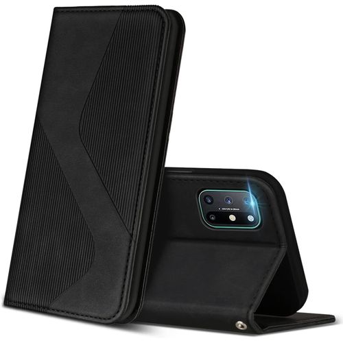 Coque Pour Oneplus 8t, Premium Étui Housse En Cuir De Protection Avec Emplacements Cartes Magnetique , Clapet Folio Portefeuille Pour Oneplus 8t Noir