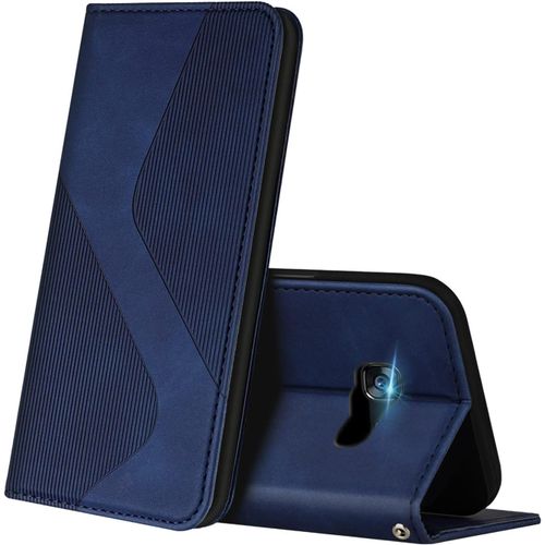 Coque Pour Samsung Galaxy A5 2017, Premium Étui Housse En Cuir De Protection Avec Emplacements Cartes Magnetique , Clapet Folio Portefeuille Pour Samsung A5 2017 Bleu