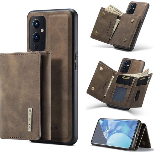 Étui Portefeuille Amovible 2 En 1 Pour Oneplus 9 En Cuir De Qualité Supérieure Magnétique Support Pour 7 Cartes Béquille