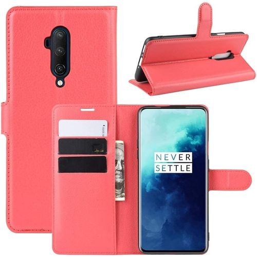 Coques Oneplus For Oneplus 7t Pro Litchi Texture Cas Retournement Horizontal En Cuir Avec Portefeuille Et Support Coques Oneplus Couleur : Red