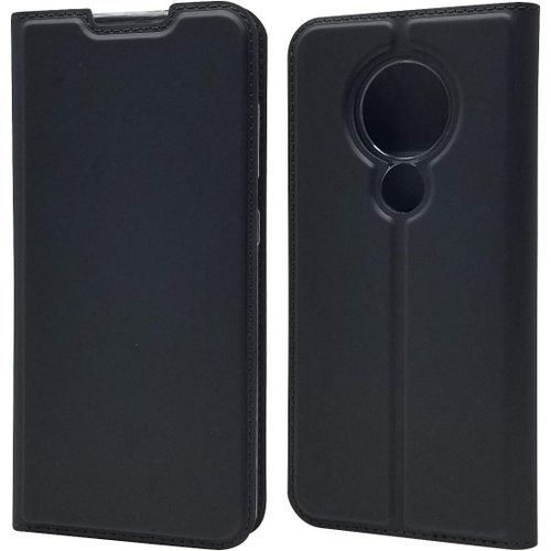 Coque Nokia 7.2, Ultra Mince Portefeuille, Emplacement Carte, Fermeture Magnétique, Clapet Folio Étui, Cuir Pu Et Tpu Bumper, Protection Pour Nokia 7.2 Noir