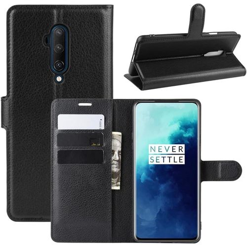 Coque Pour Oneplus 7t Pro,Etui Housse À Rabat En Cuir Flip Case Antichoc Portefeuille Slots De Cartes,Housse Protection Avec Fermoire Magnétique Cover Black