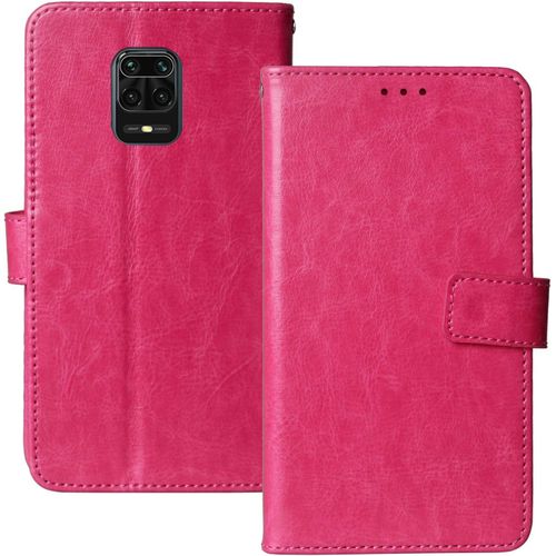 Flip Premium Retro Business Cuir Housse Tpu Silicone Coque Étui Pour Xiaomi Redmi Note 9s / 9 Pro / 9 Pro Max 6.67"" Cas Téléphone Couverture Protecteur Portefeuille Cover Case Support Rose
