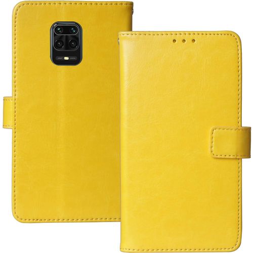 Flip Premium Retro Business Cuir Housse Tpu Silicone Coque Étui Pour Xiaomi Redmi Note 9s / 9 Pro / 9 Pro Max 6.67"" Cas Téléphone Couverture Protecteur Portefeuille Cover Case Support Jaune
