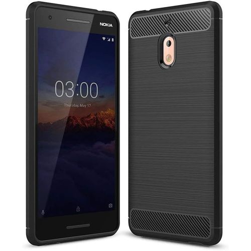 Coque Compatible Avec Nokia 2.1 Fibre De Carbone-Coque Nokia 2.1 Protection Souple Flexible-Coque Carbone Nokia 2.1 Housse Premium Noir