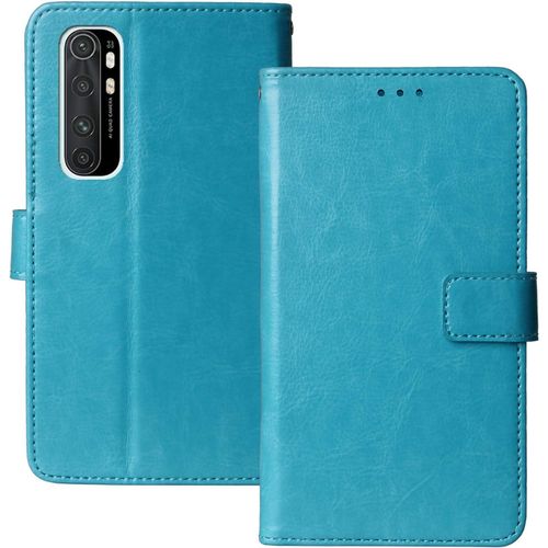 Bleu Flip Premium Retro Business Support À Rabat Cuir Housse Tpu Silicone Coque Pour Xiaomi Mi Note 10 Lite 6.47"" Étui Cas Couverture Protecteur Case Portefeuille Cover