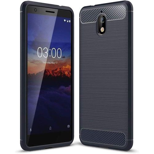 Coque Compatible Avec Nokia 3.1 Fibre De Carbone Coque Antichoc Nokia 3.1 Coque Nokia 3.1 Fibre De Carbone Protection Premium Silicone Bleu