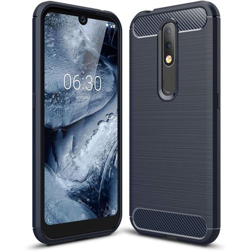 Coque Compatible Avec Nokia 4.2 Fibre De Carbone Coque Antichoc Nokia 4.2 Coque Nokia 4.2 Fibre De Carbone Protection Premium Silicone Bleu