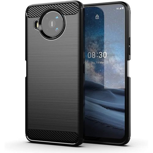 Coque Compatible Avec Nokia 8.3 Fibre De Carbone Coque Antichoc Nokia 8.3 Coque Nokia 8.3 Fibre De Carbone Protection Silicone Premium Noir