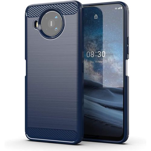 Coque Compatible Avec Nokia 8.3 Fibre De Carbone Coque Antichoc Nokia 8.3 Coque Nokia 8.3 Fibre De Carbone Protection Premium Silicone Bleu