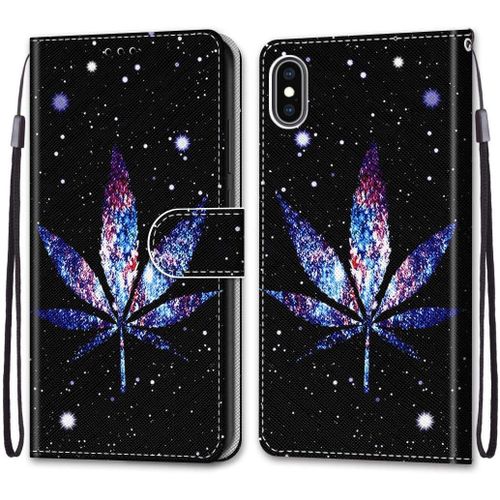 Coque Compatible Pour Apple Iphone Xs Max Étui Housse En Cuir, Ultra-Mince Avec Carte Fente Coque Pour Apple Iphone Xs Max, Avec Fentes Pour Cartes, Peint 3