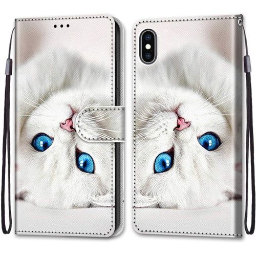 Coque Compatible Pour Apple Iphone Xs Max Étui Housse En Cuir, Ultra-Mince Avec Carte Fente Coque Pour Apple Iphone Xs Max, Avec Fentes Pour Cartes, Peint 8