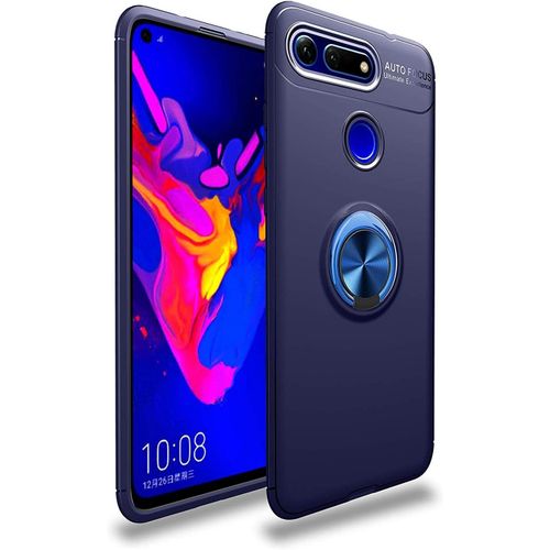 Coque Pour Honor View 20 Ring Support Coque Honor View 20 Avec Anneau Coque Honor View 20 Avec Support Magnétique Protection 360 Degrés Silicone Bleu