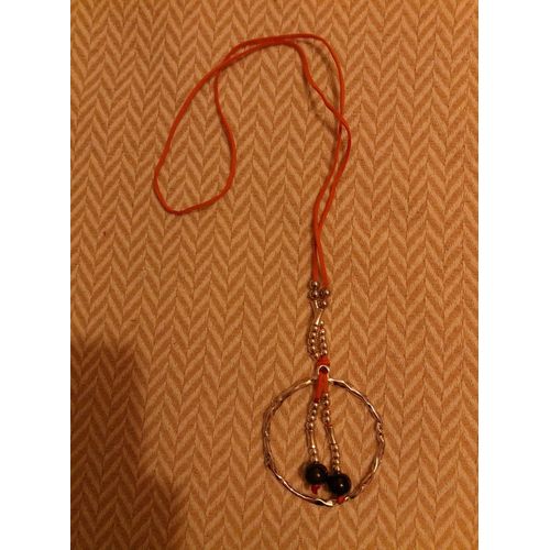 Collier Marron/Argenté En Métal Argenté.