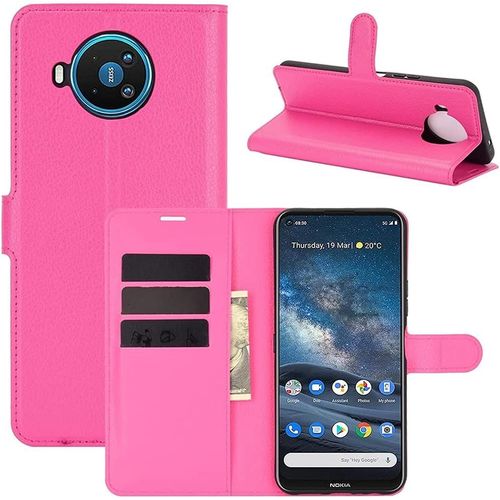 Etui À Rabat Pour Nokia 8.3 Etui À Rabat Nokia 8.3 Book Case Nokia 8.3 Etui Portefeuille En Cuir Synthétique Avec Fermeture Magnétique Rose