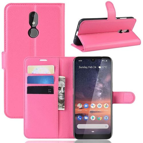 Etui À Rabat Pour Nokia 3.2 Etui À Rabat Nokia 3.2 Book Case Nokia 3.2 Etui Portefeuille En Cuir Synthétique Avec Fermeture Magnétique Rose