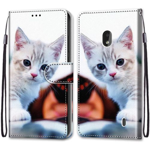 Coque Compatible Pour Nokia 2.2 Étui Housse En Cuir, Ultra-Mince Avec Carte Fente Coque Pour Nokia 2.2, Avec Fentes Pour Cartes, Peint 1