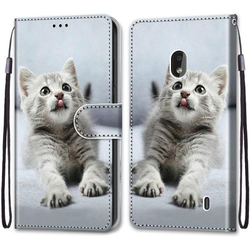 Coque Compatible Pour Nokia 2.2 Étui Housse En Cuir, Ultra-Mince Avec Carte Fente Coque Pour Nokia 2.2, Avec Fentes Pour Cartes, Peint 4