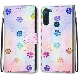 Coque Compatible Pour Motorola Moto G8 Power Étui Housse En Cuir, Ultra-Mince Avec Carte Fente Coque Pourmoto G8 Power Avec Fentes Pour Cartes, Imprimé Palmier